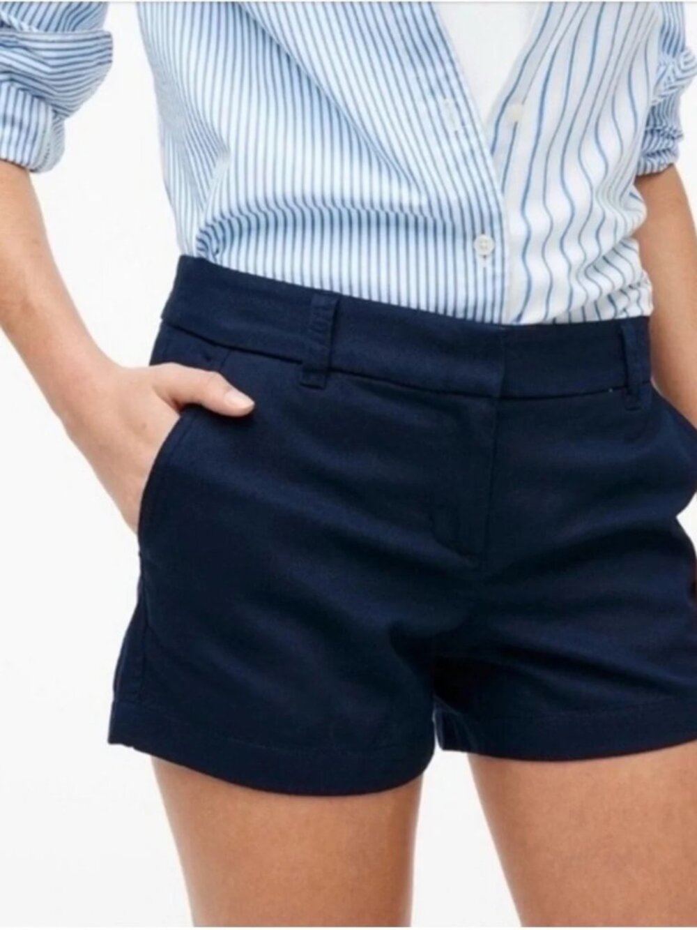 J. Crew Navy Chino Shorts Size 6 NWT